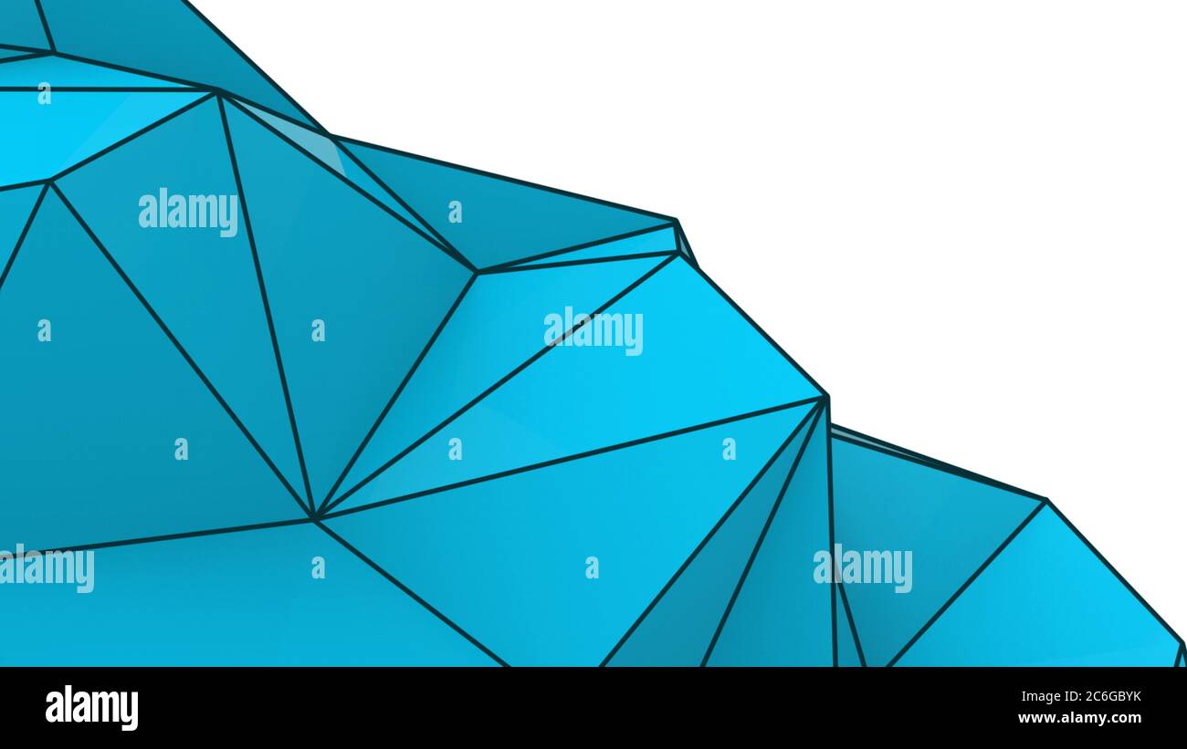 Azure astratto moderno sfondo di cristallo. Poligono, linea, forma di ripetizione triangolare per lo sfondo. Illustrazione basso poly, disegno poligonale. Futuristico, noi Foto Stock