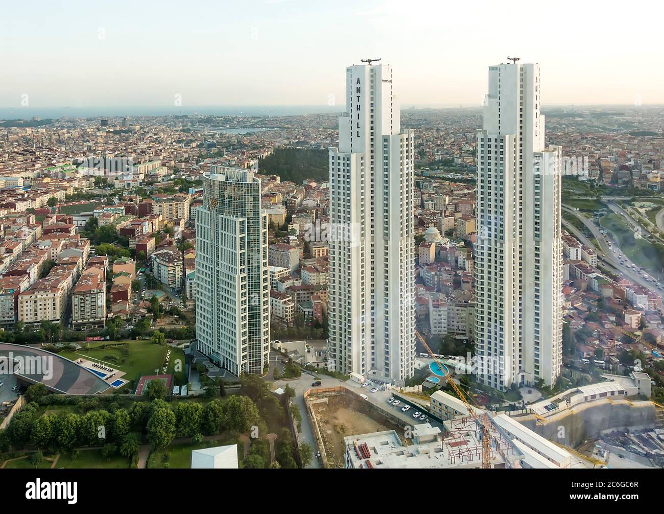 AerialSkyscrapers Istanbul, Turchia Foto Stock