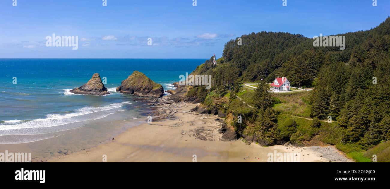 Faro di Heceta Head sulla costa dell'Oregon. Foto Stock