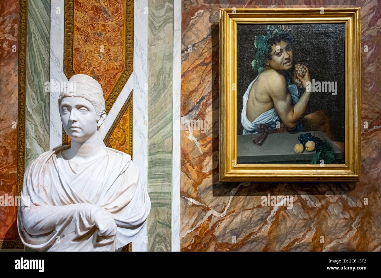 Roma Italia Villa Borghese Galleria Borghese Dipinti Di Caravaggio Nella Sala Di Faun Foto Stock Alamy