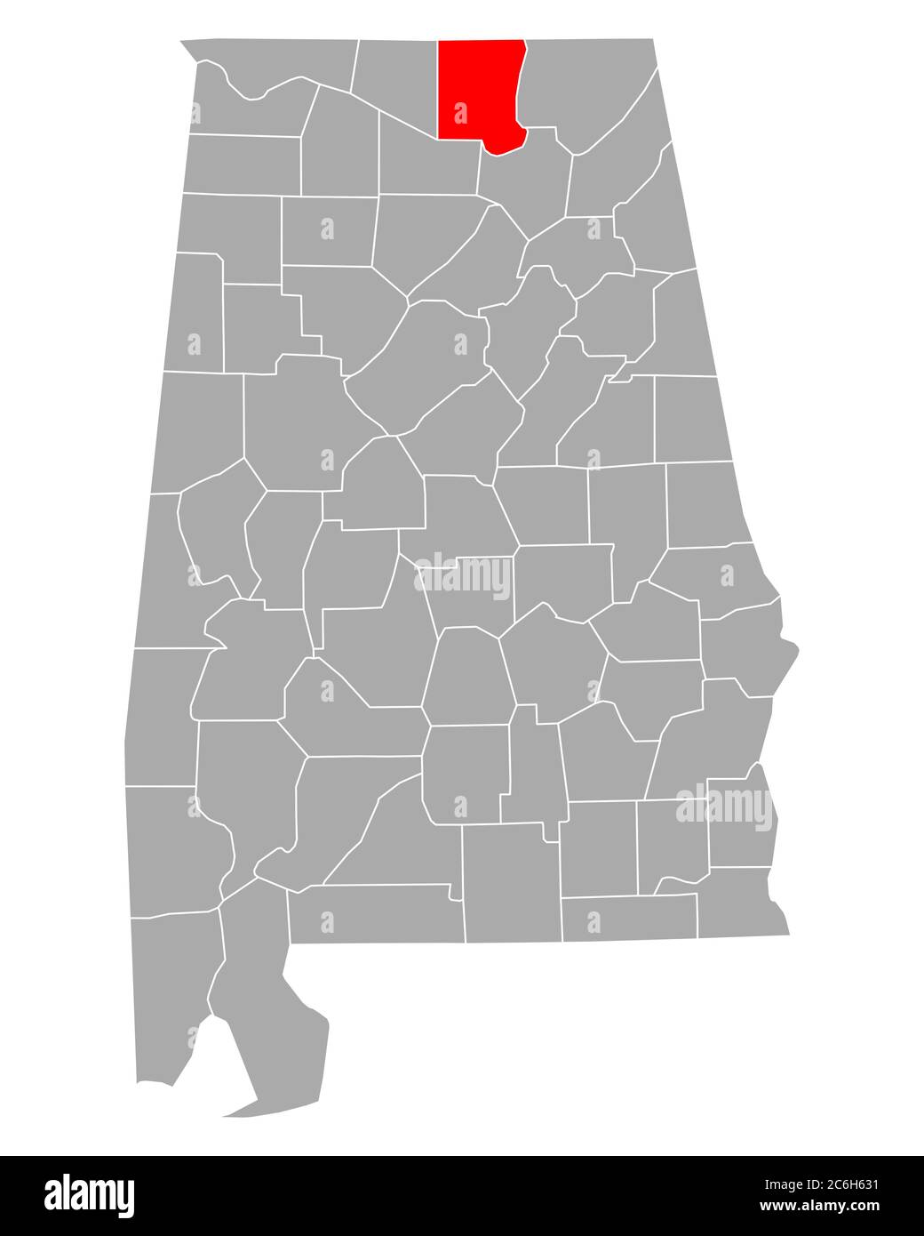Madison sulla mappa di Alabama Foto Stock