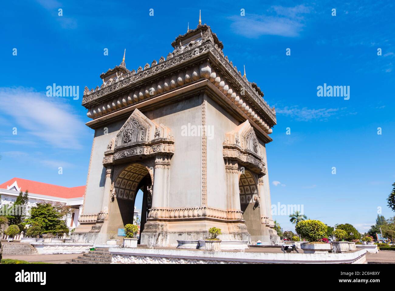 Patuxay, Patuxay Park, Vientiane, Laos Foto Stock