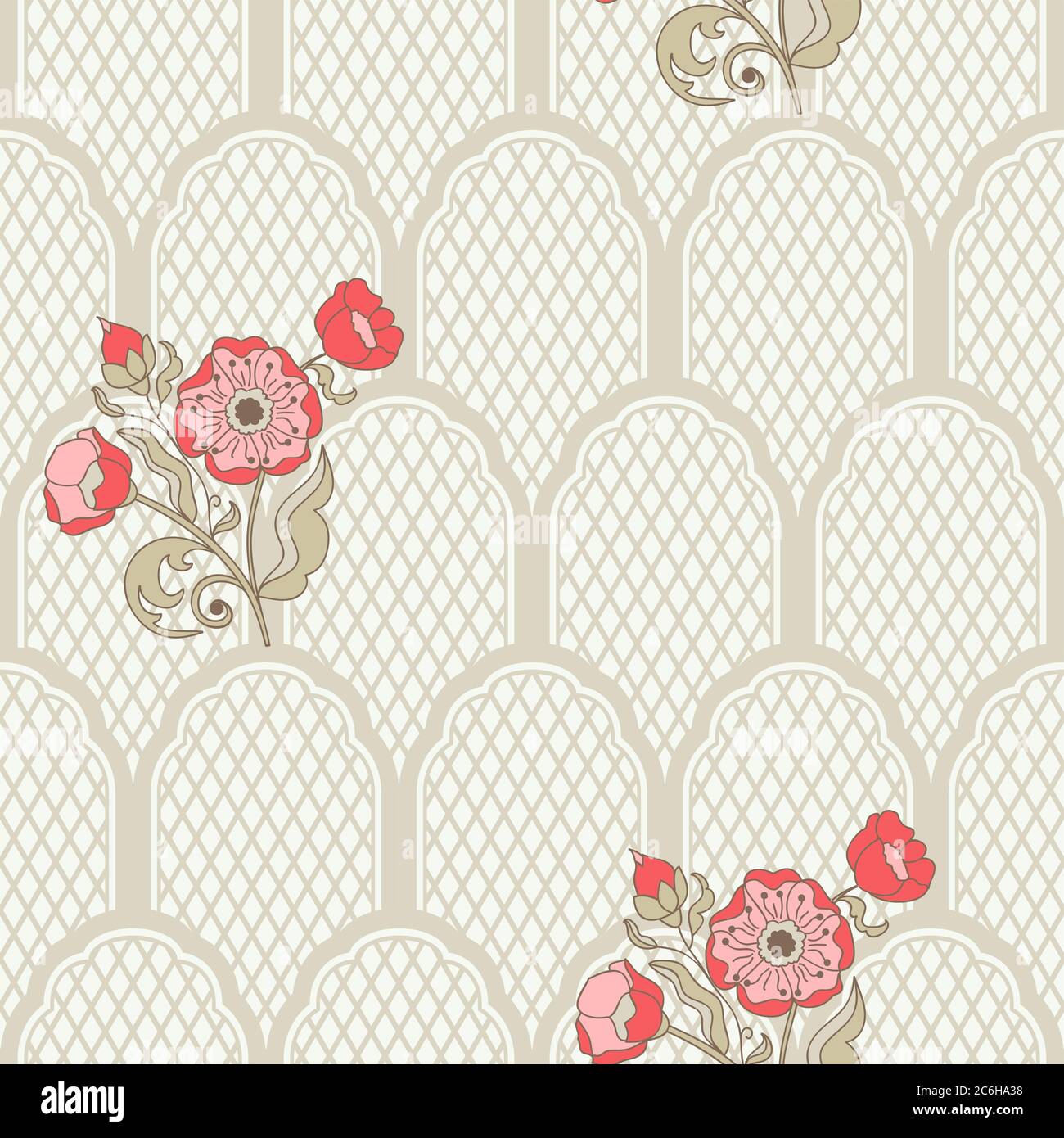 Motivo turco colorato senza cuciture. Il motivo infinito può essere utilizzato per piastrelle in ceramica, carta da parati, linoleum, sfondo di pagine web Illustrazione Vettoriale