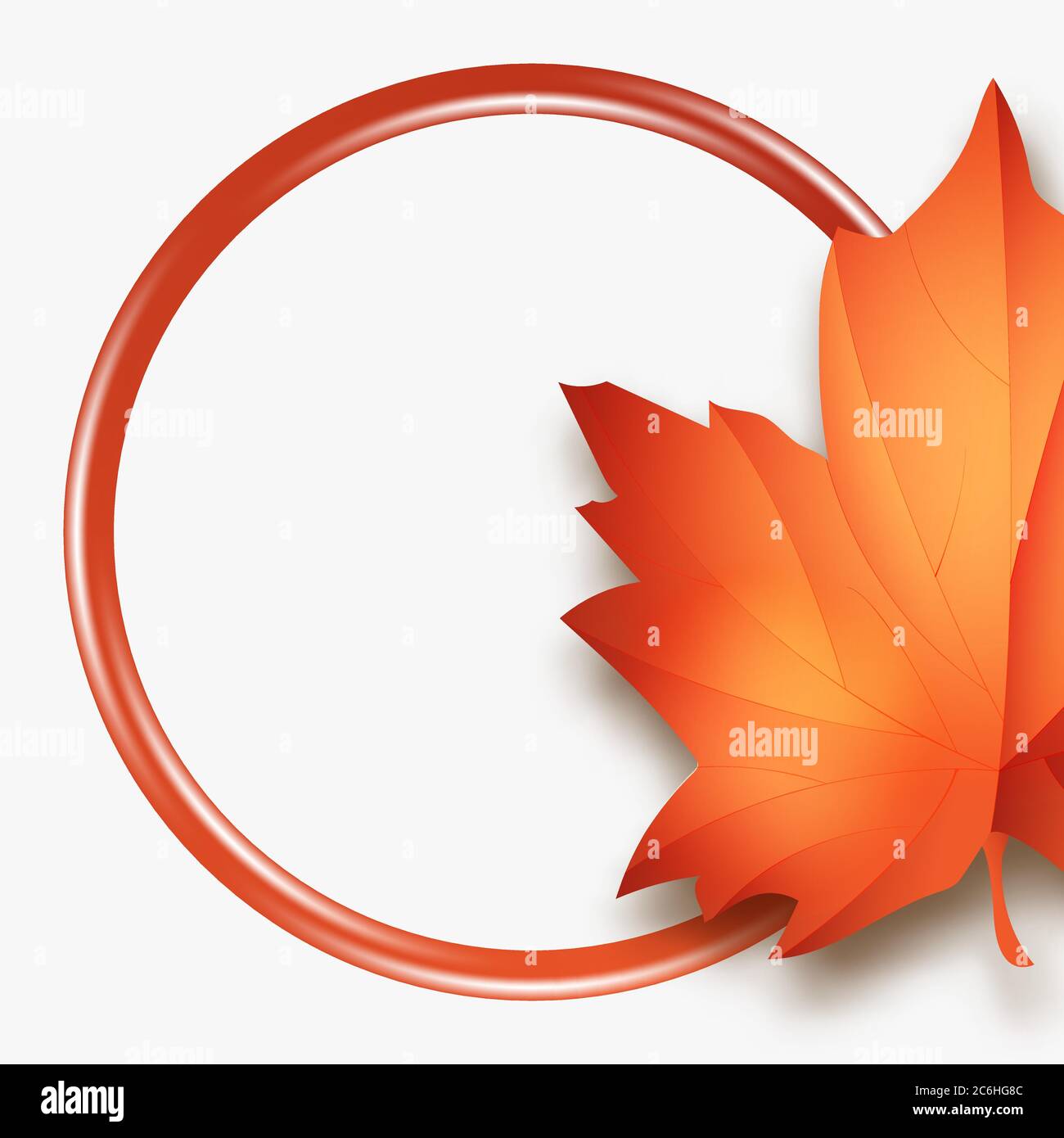 Ciao Autumn Sales vettore autunno foglie banner vendita stagione con posto per testo. Foglia di acero Illustrazione Vettoriale