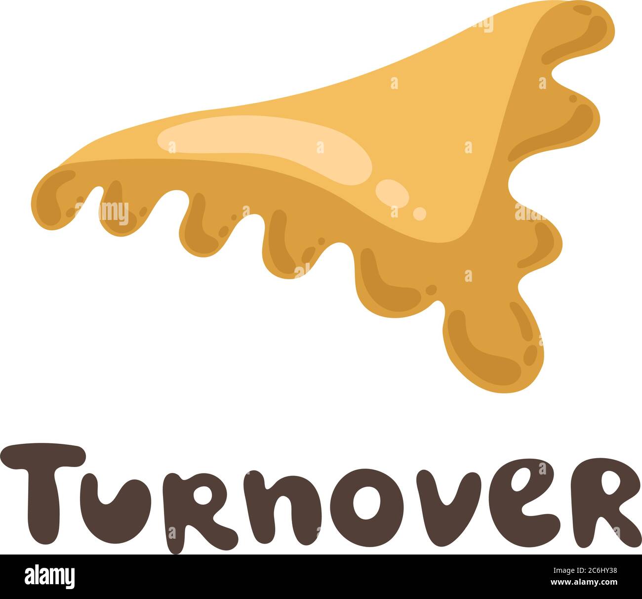 Turnover pasticceria. Illustrazione pasta sfoglia. Stile piatto carino. Prodotti di farina da panetteria o pasticceria. Modello vettoriale per il design di caffè o panetteria Illustrazione Vettoriale