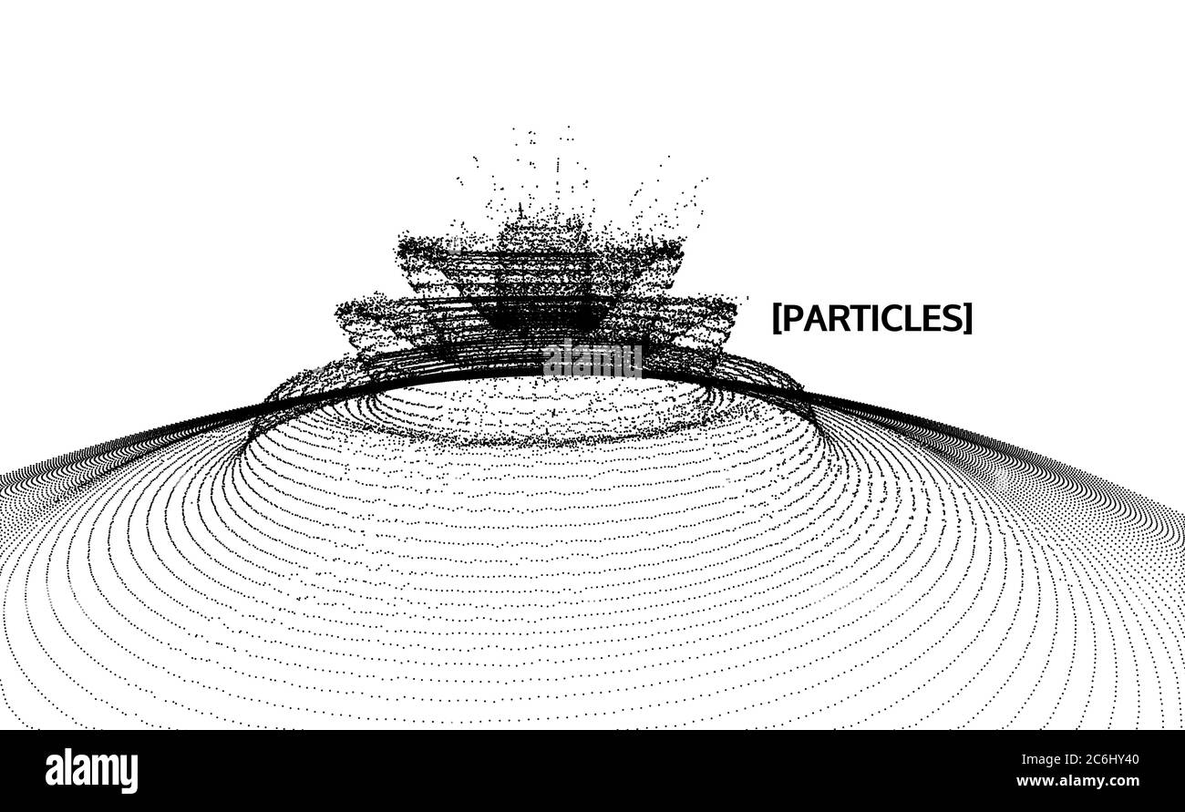 Sfondo con esplosione. Abstract illustrazione vettoriale con effetto dinamico. 3d la tecnologia avveniristica stile. Può essere utilizzato per la pubblicità e la commercializzazione di un Illustrazione Vettoriale