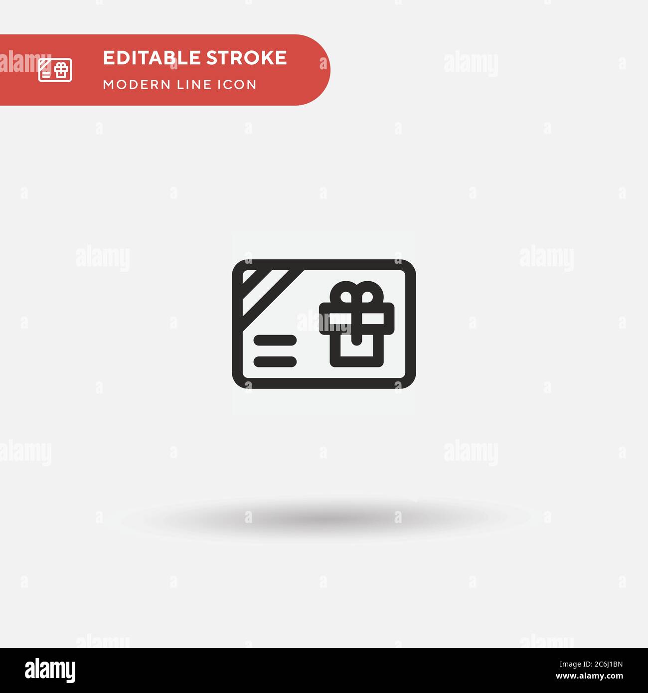Icona vettore semplice carta regalo. Modello di disegno simbolo illustrazione per elemento UI mobile Web. Pittogramma moderno a colori perfetto su tratto modificabile. Regalo C. Illustrazione Vettoriale