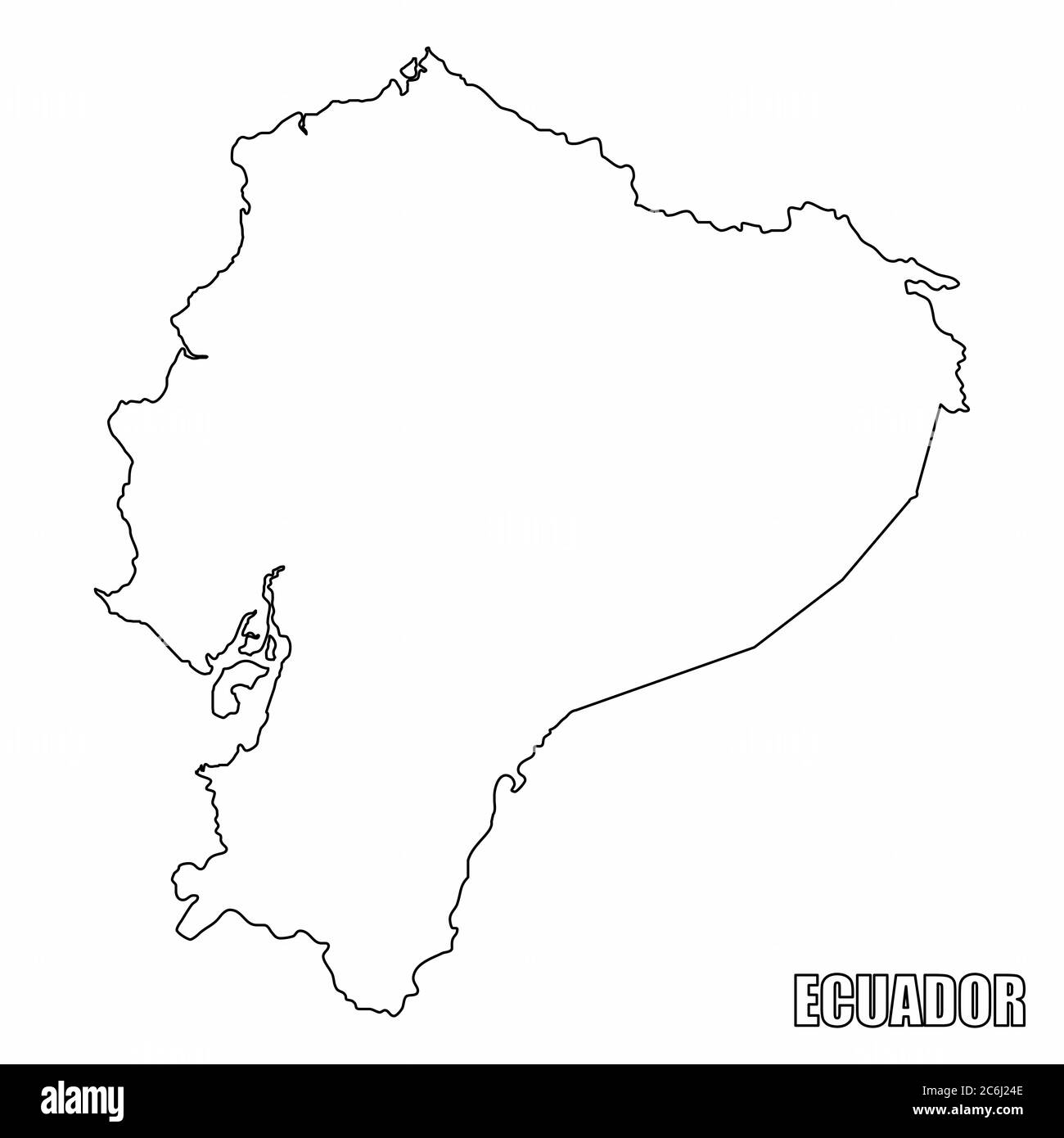 Ecuador mappa generale Illustrazione Vettoriale