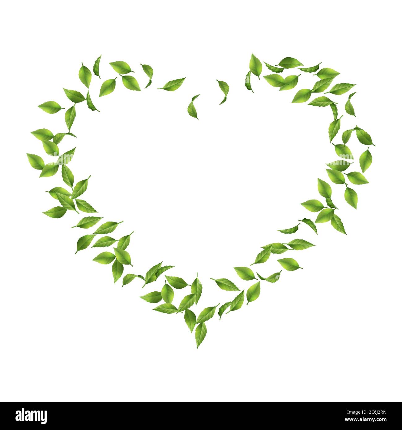Foglie verdi Cuore Illustrazione Vettoriale