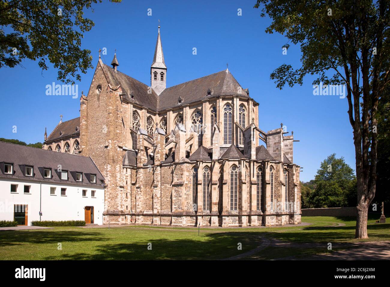 La cattedrale di Altenberg a Odenthal, la chiesa dell'ex abbazia cistercense Altenberg, la regione del Bergisches Land, Nord Reno-Westfalia, Germania. De Foto Stock