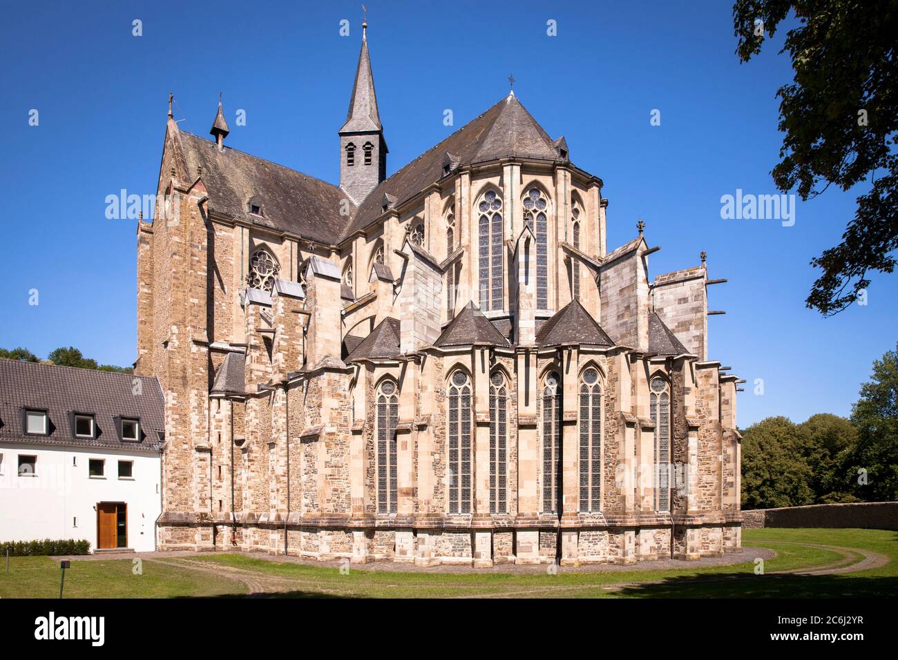 La cattedrale di Altenberg a Odenthal, la chiesa dell'ex abbazia cistercense Altenberg, la regione del Bergisches Land, Nord Reno-Westfalia, Germania. De Foto Stock