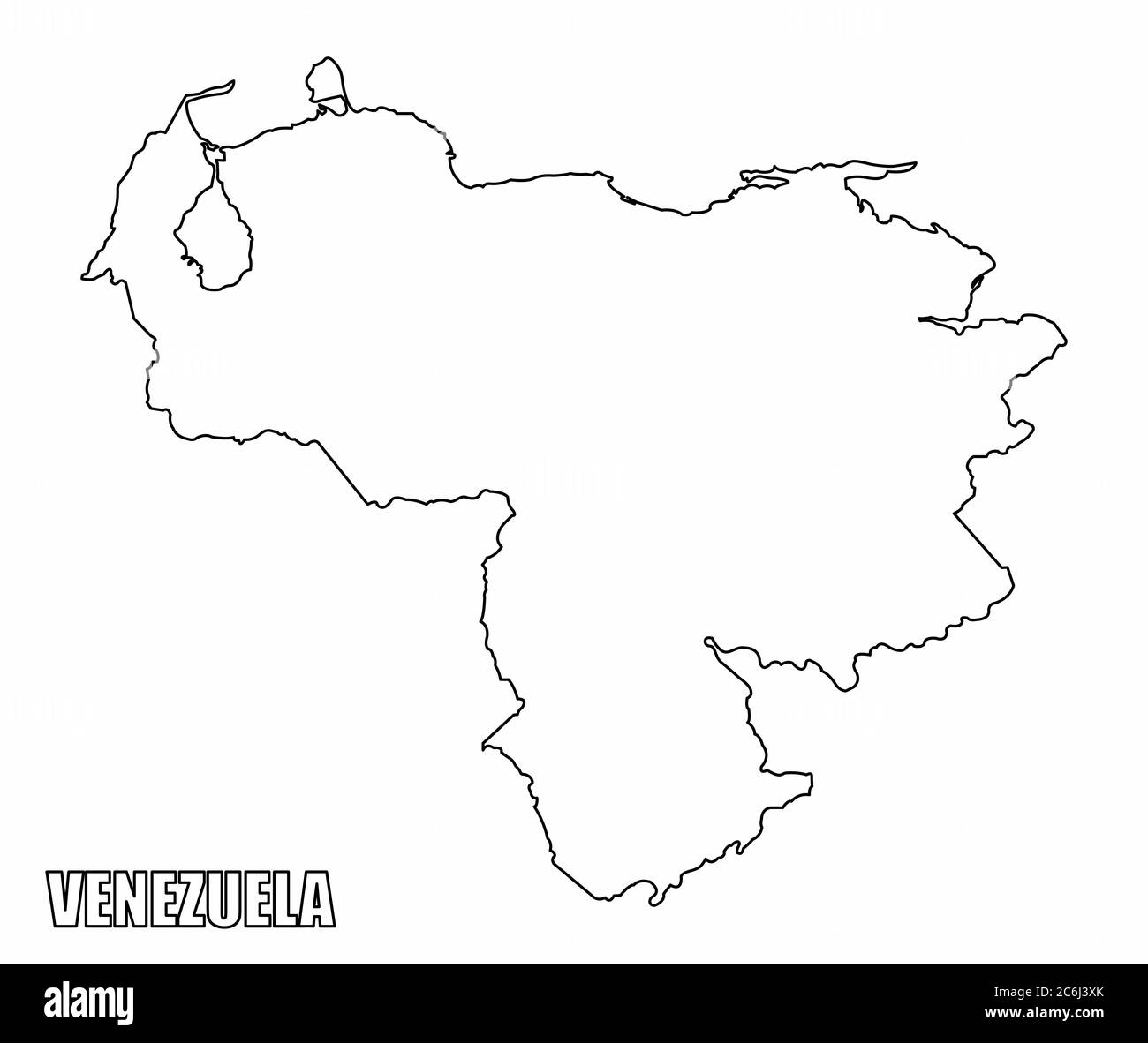 Venezuela mappa generale Illustrazione Vettoriale