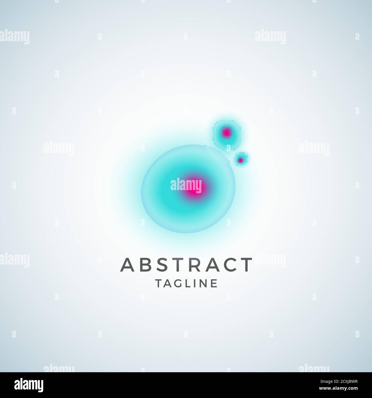 Simbolo cella Abstract Vector Sign, Emblem o Logo Template. Immagine di un'icona di biologia elegante o medica a gradiente trasparente. Illustrazione Vettoriale