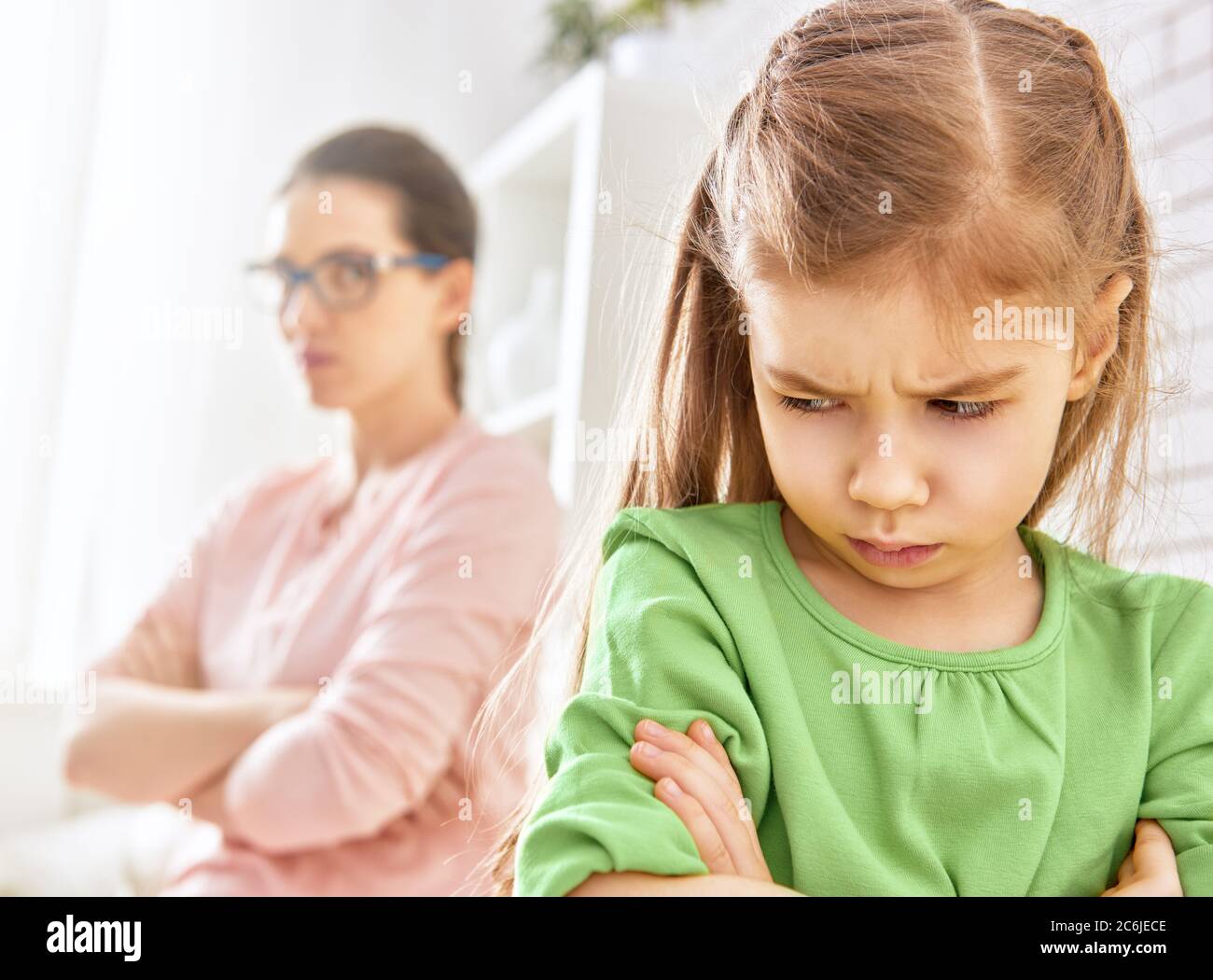 madre e sua figlia litigarono Foto Stock