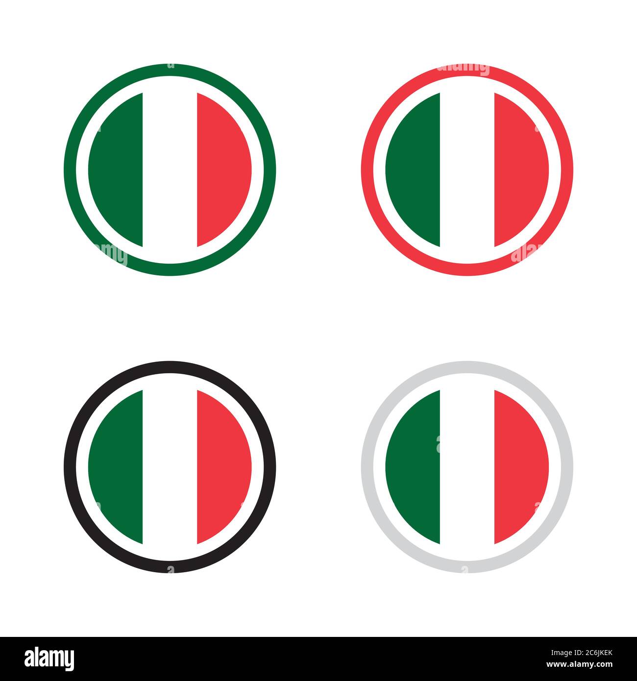 Emblema simbolo made in Italy distintivo disegno vettoriale ispirato alla nazione italiana bandiera nazionale rossa e verde per etichetta prodotto Illustrazione Vettoriale