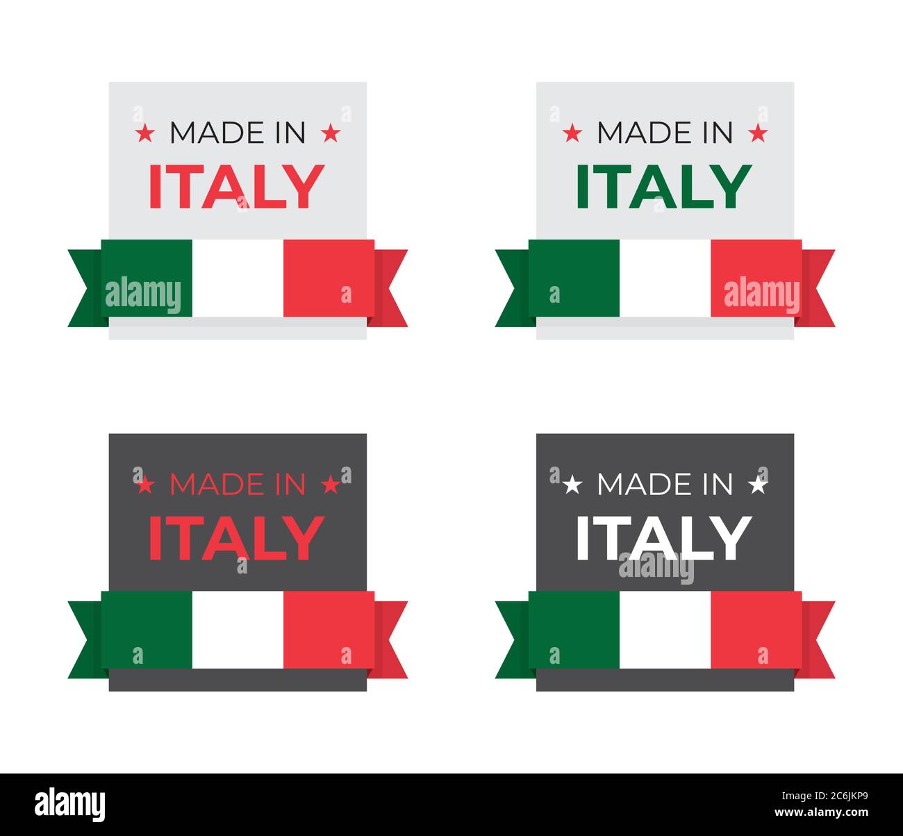 Made in Italy etichetta banner italiana grafica vettoriale per business e prodotto grafica di fondo ispirata al paese nazionale rosso e verde f Illustrazione Vettoriale
