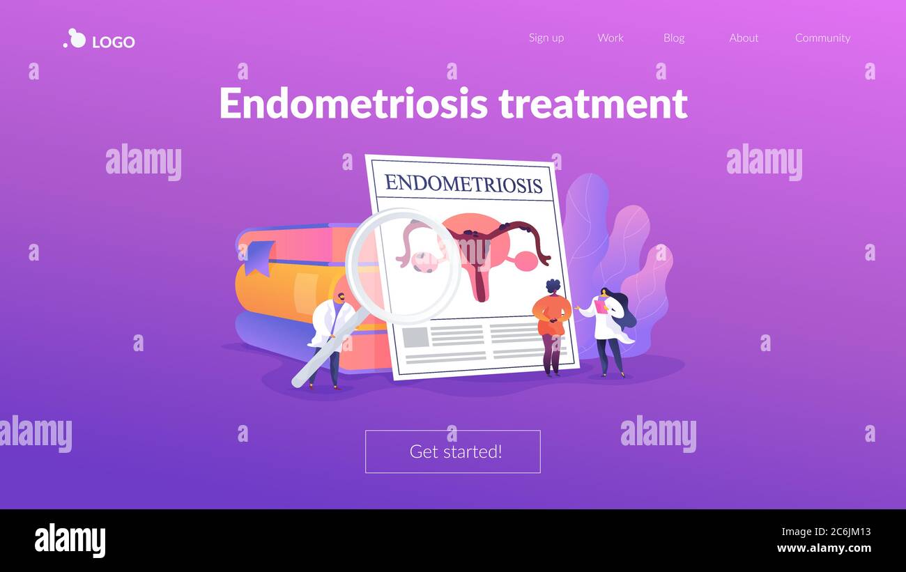 Informazioni sulla pagina di destinazione dell'endometriosi Illustrazione Vettoriale