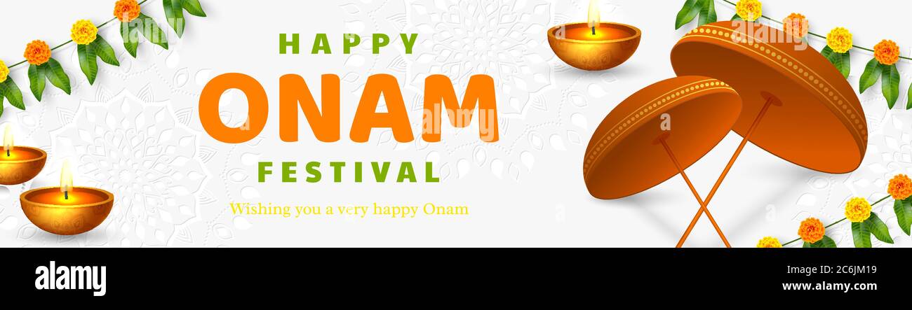 Banner del festival Onam. Illustrazione Vettoriale