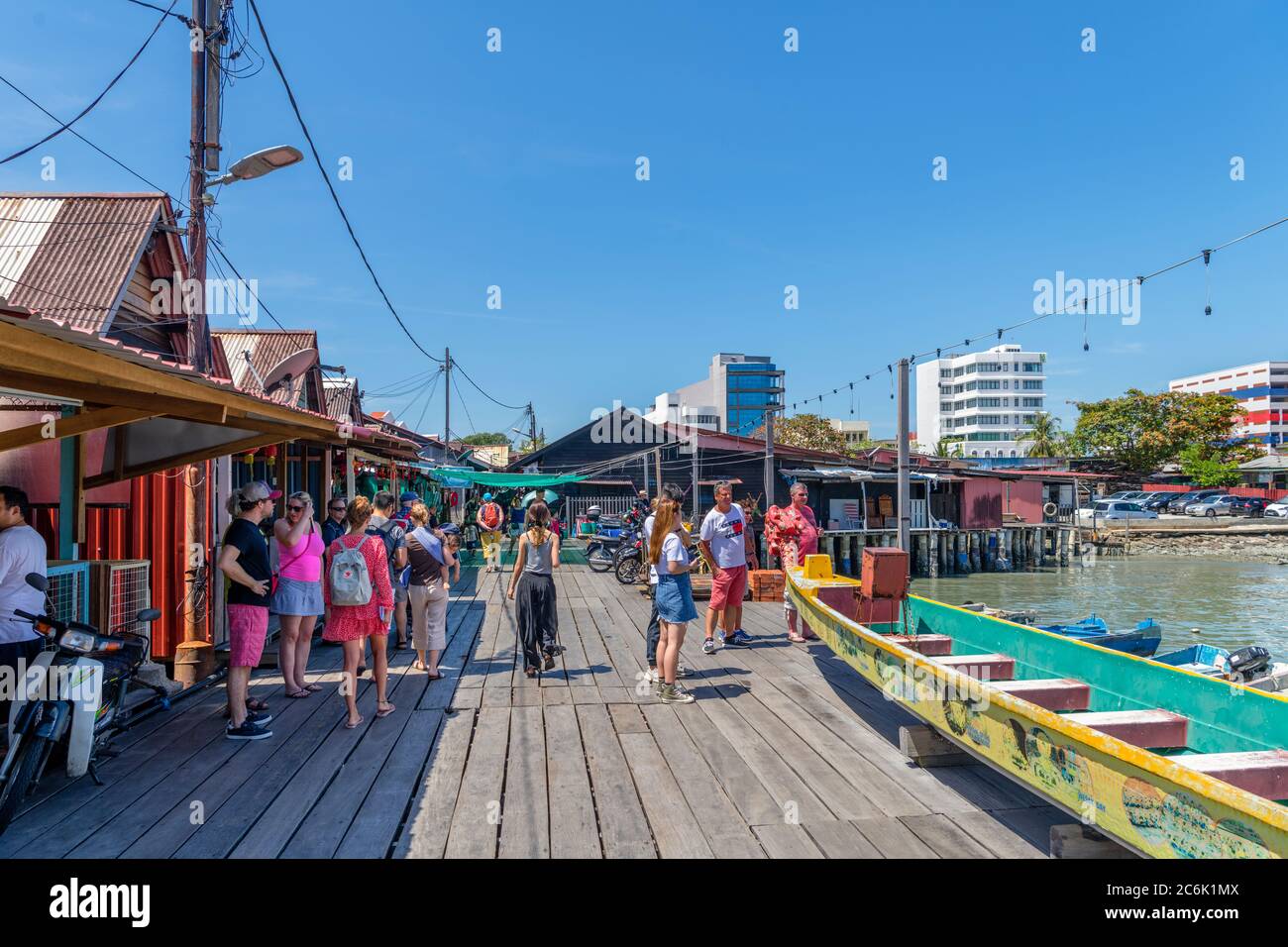 Chew Jetty, uno dei Chinese Clan Jetties, Weld Quay, George Town, Penang, Malesia Foto Stock