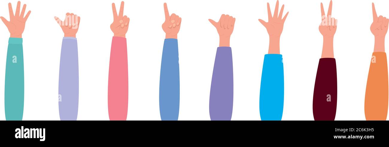 Segni con le mani disegno di persone braccio dito persona imparare
