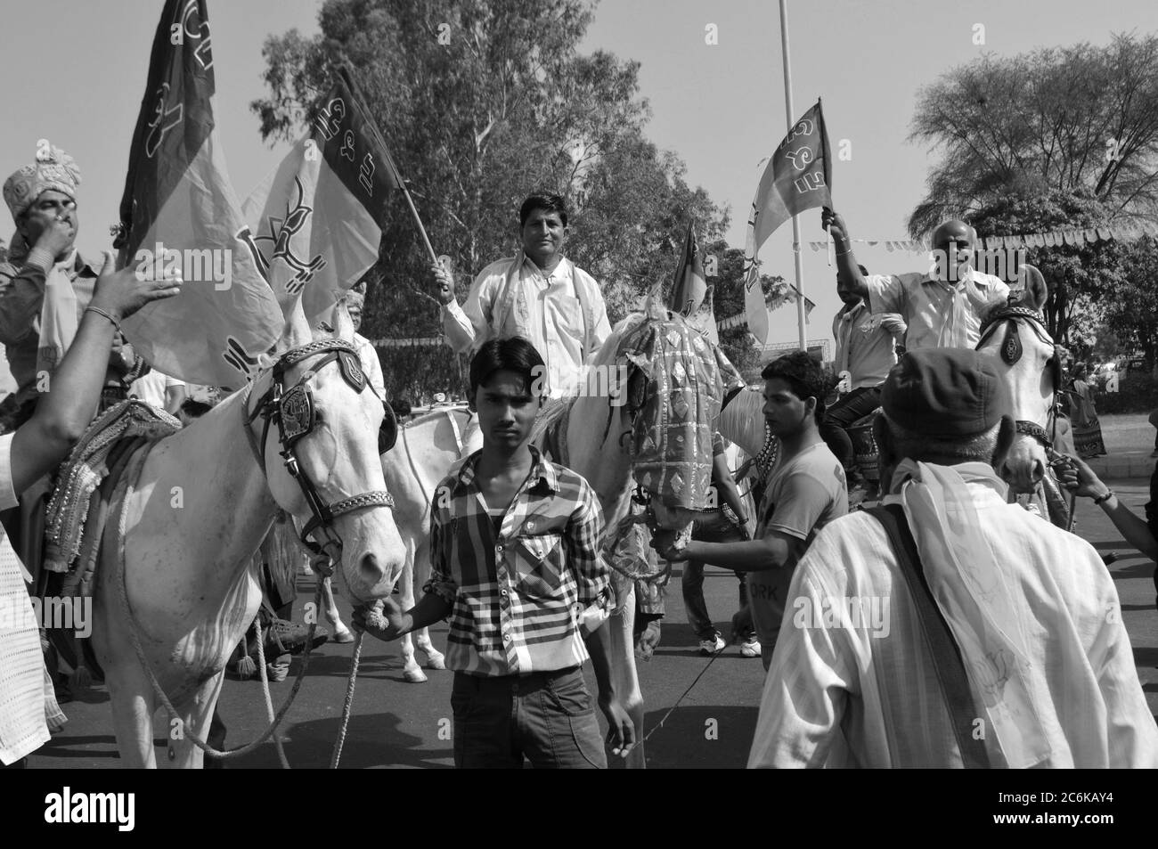 Politische Feier der Kommunistischen Partei und Ehrung von Sardar Vallabhbhai Patel in Ahmedabad | celebrazione politica di lui partito comunista e ho Foto Stock
