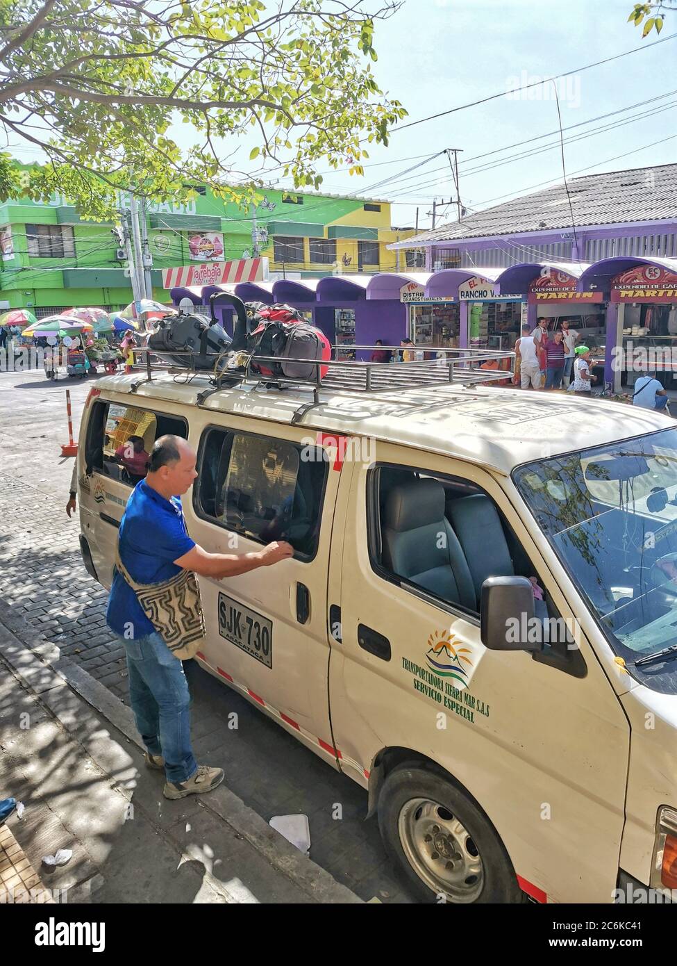 Autobus navetta da Santa Marta a Minca, Colombia Foto Stock