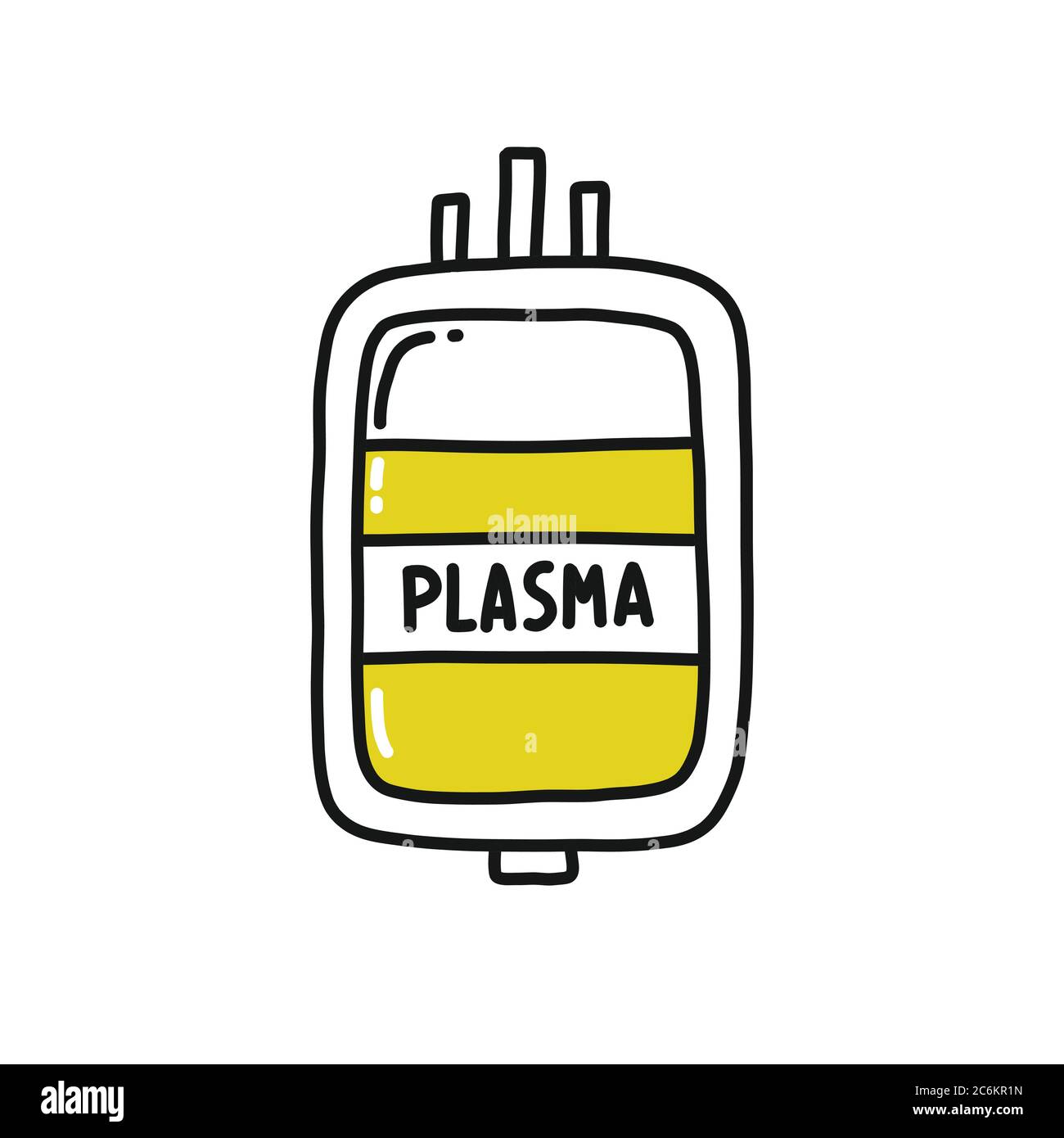 icona di doodle nel plasma sanguigno, illustrazione del colore vettoriale Illustrazione Vettoriale