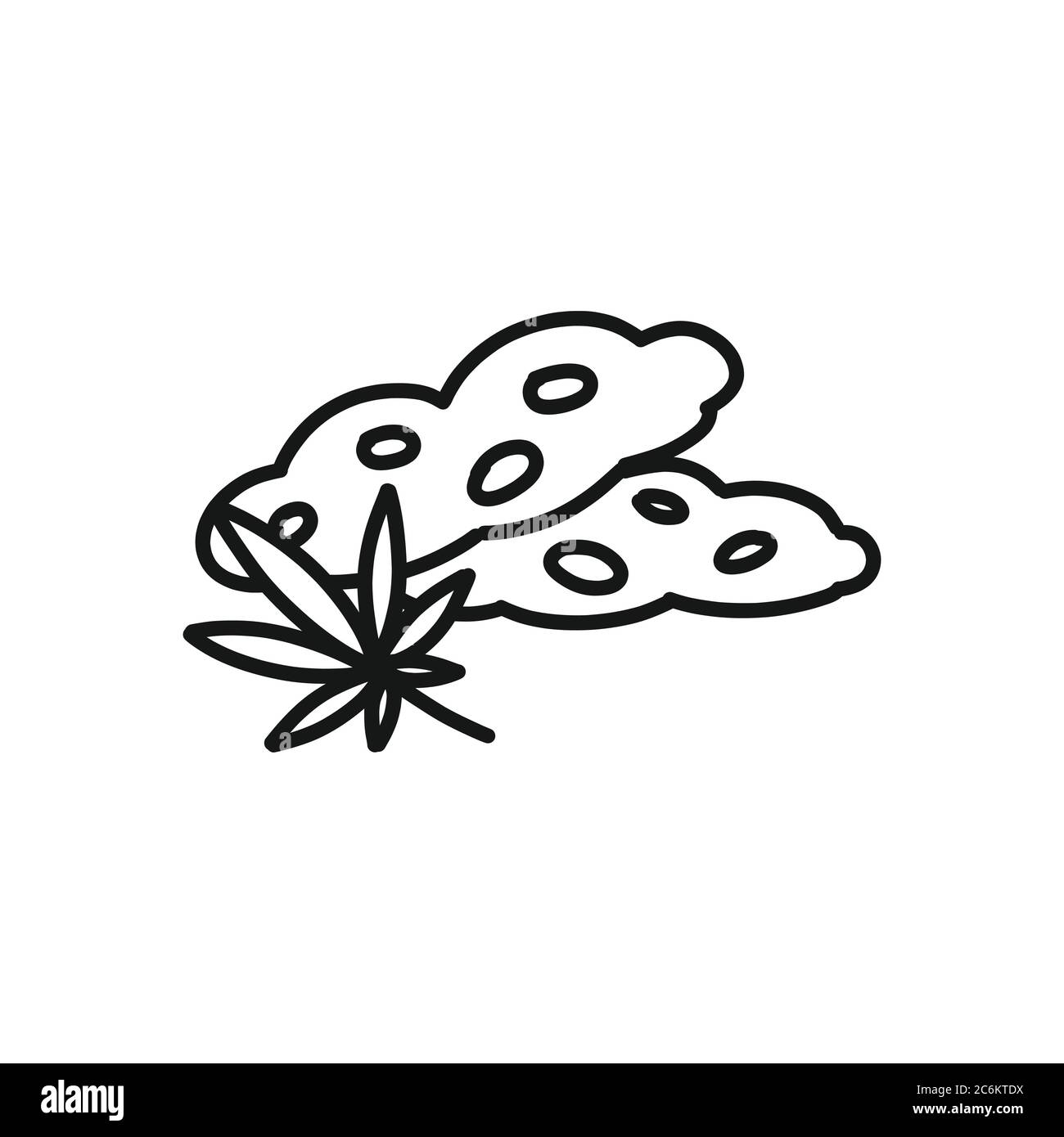 icona di doodle dei biscotti di marijuana, illustrazione del colore vettoriale Illustrazione Vettoriale