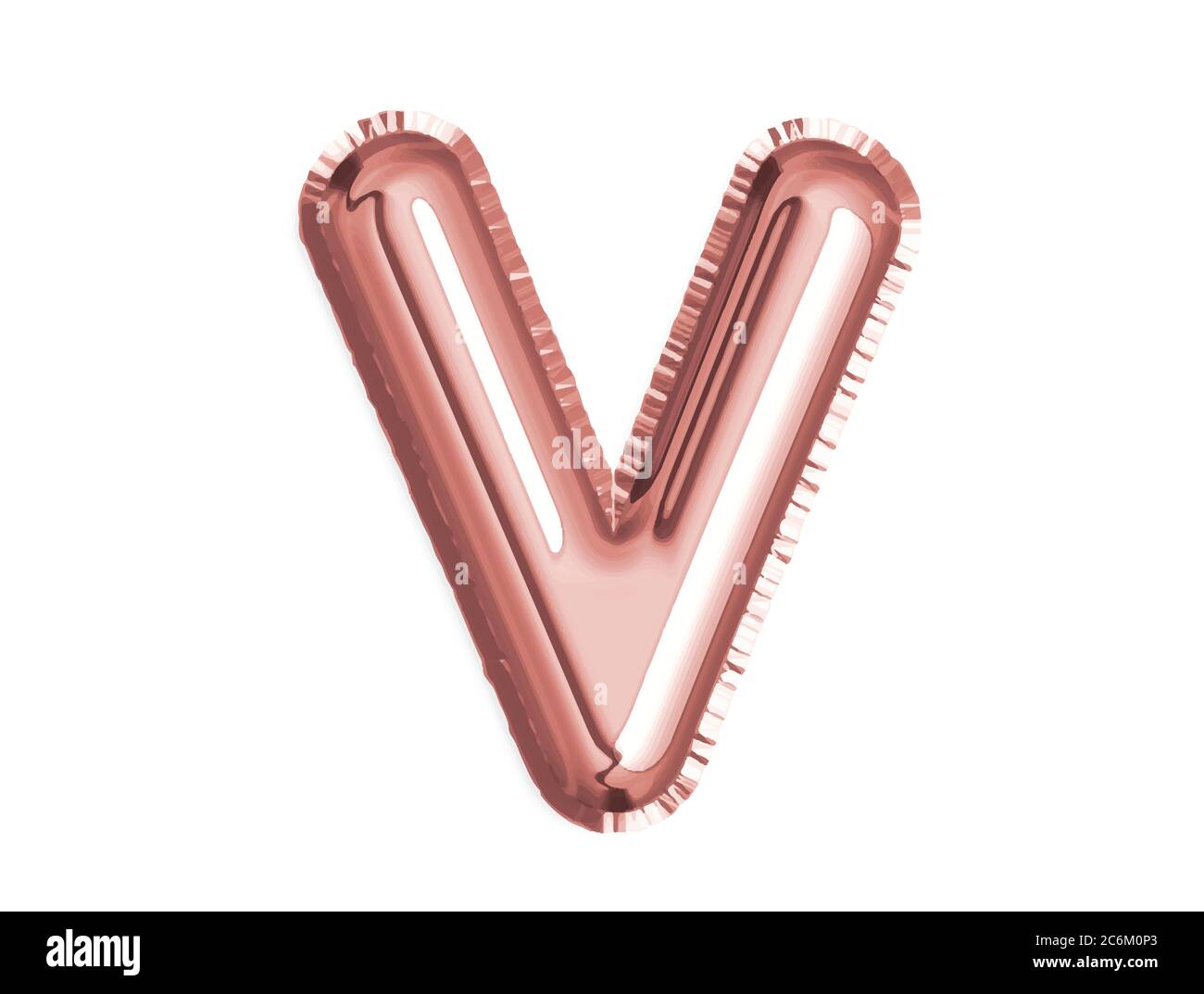 L'alfabeto rosa oro rosa V palloncino decorazione per baby doccia festa di compleanno Illustrazione Vettoriale