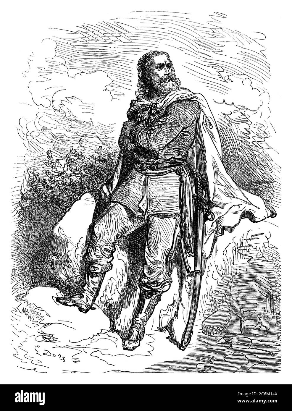 1860 c., ITALIA : l'eroe militare italiano GIUSEPPE GARIBALDI ( 1807 - 1882 ). Ritratto inciso da Gustave Doré . - POLITICO - POLITICA - POLITICA - Unità d'Italia - RISORGIMENTO - ITALIA - FOTO STORICHE - STORIA - barba - barba - incisione - incisione - illustrazione - illustrazione - illustrazione --- Archivio GBB Foto Stock