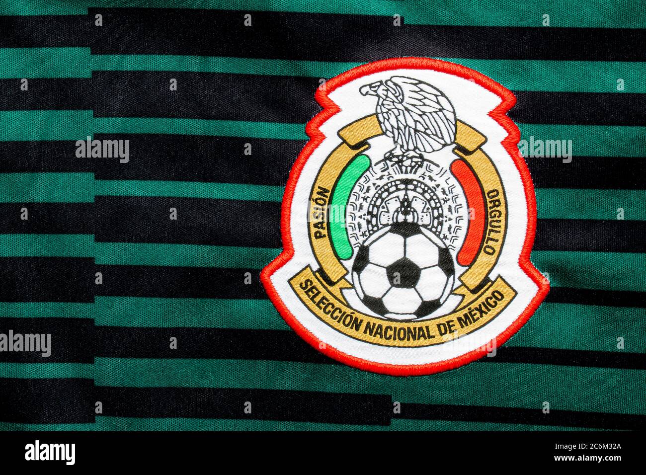 Calgary, Alberta, Canada. 10 luglio 2020. Maglia messicana allenamento maglia nazionale calcio squadra Foto Stock
