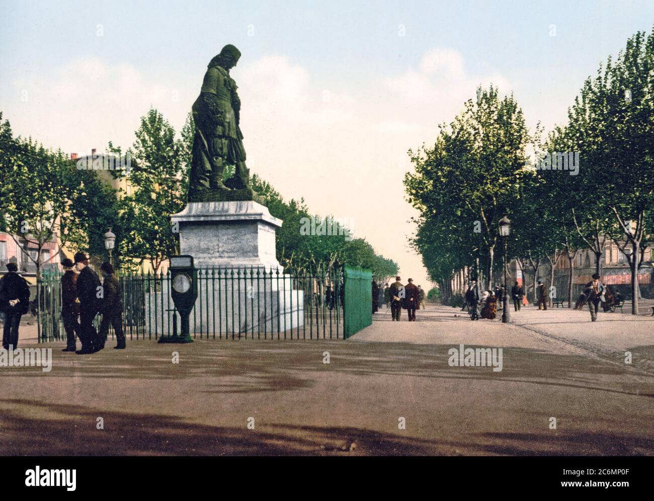 Statua Paul Riquet e di Allées, Béziers, Francia ca. 1890-1900 Foto Stock