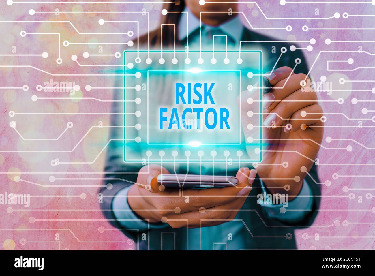 Cartello di testo che mostra il fattore di rischio. Caratteristica del testo della foto aziendale che può aumentare la percentuale di acquisizione del controllo dell'amministratore del sistema per le malattie Foto Stock