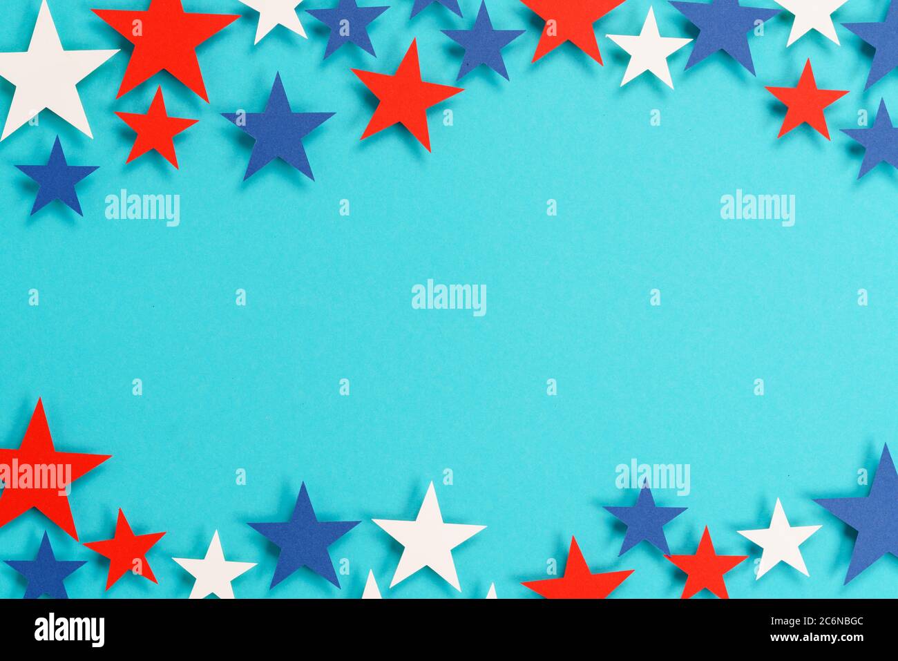 stelle con cornice a vista dall'alto in posizione piatta Foto Stock