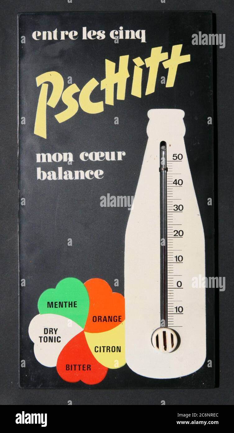 Termometro publicitaire en plastique Pschitt Soda vers 1970 Foto Stock