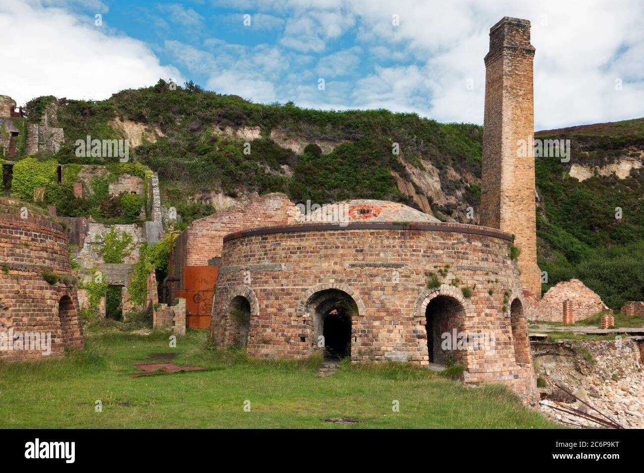Porth Wen Brickworks è una fabbrica di mattoni vittoriani in disuso originariamente usato per fare mattoni a fuoco per linee forni per la produzione di acciaio. Foto Stock
