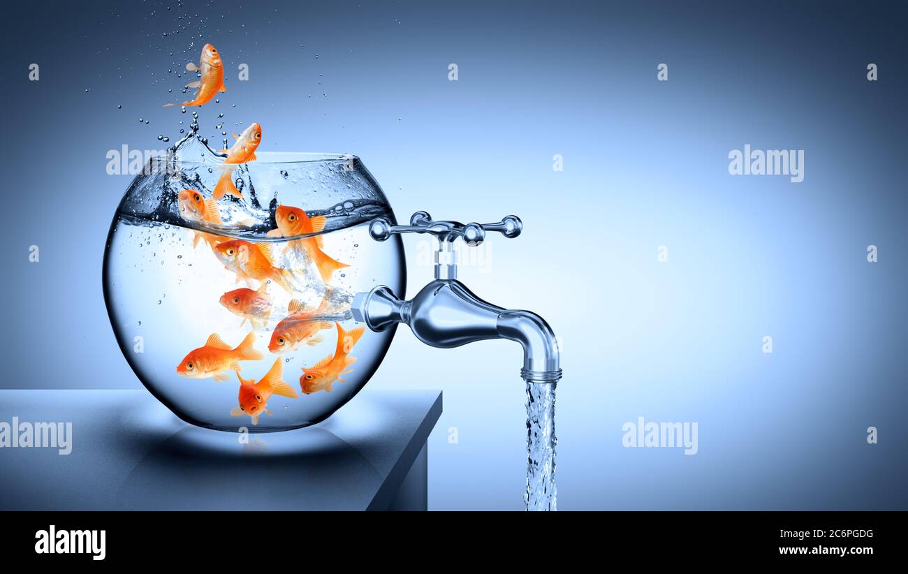 Acqua sprecata - rischio di acqua e Disaster naturale concetto Foto Stock