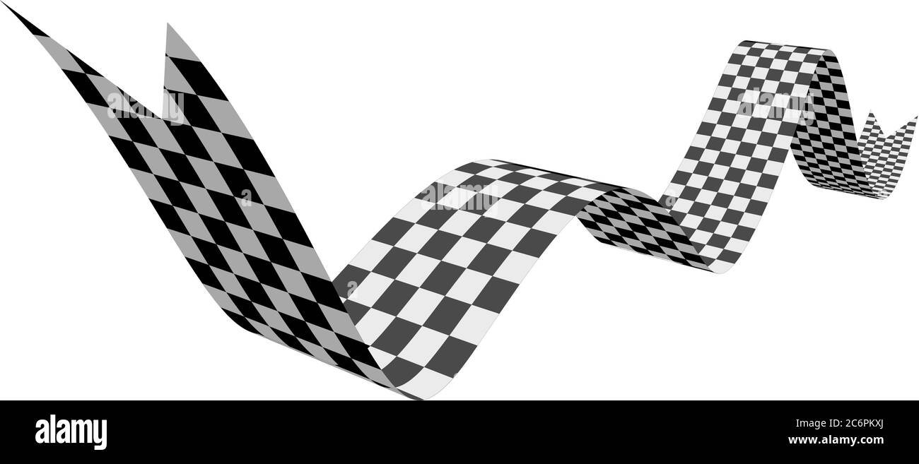 Bandiera da corsa a scacchi, nastro. Illustrazione vettoriale su bianco Illustrazione Vettoriale
