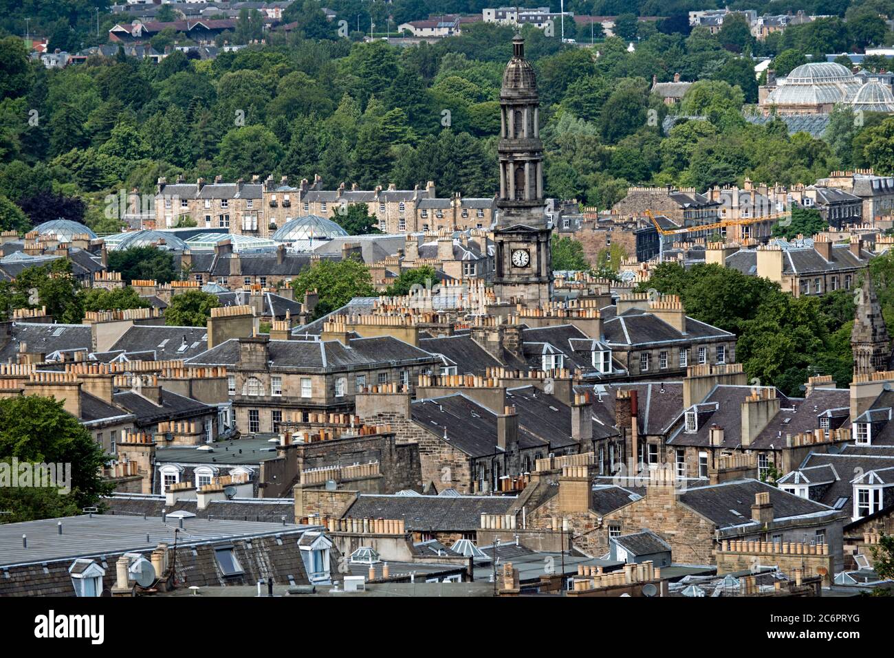 Vista di Edimburgo nord da Calton Hill, Edimburgo, Scozia, Regno Unito. Foto Stock