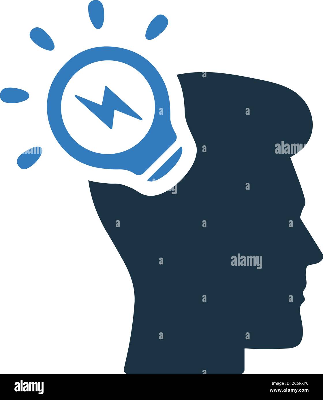 Brainstorming, idea di business, creatività, icona lampadina. Icona bella, meticolosamente progettata. Vettore ben organizzato e modificabile per qualsiasi utilizzo. Illustrazione Vettoriale