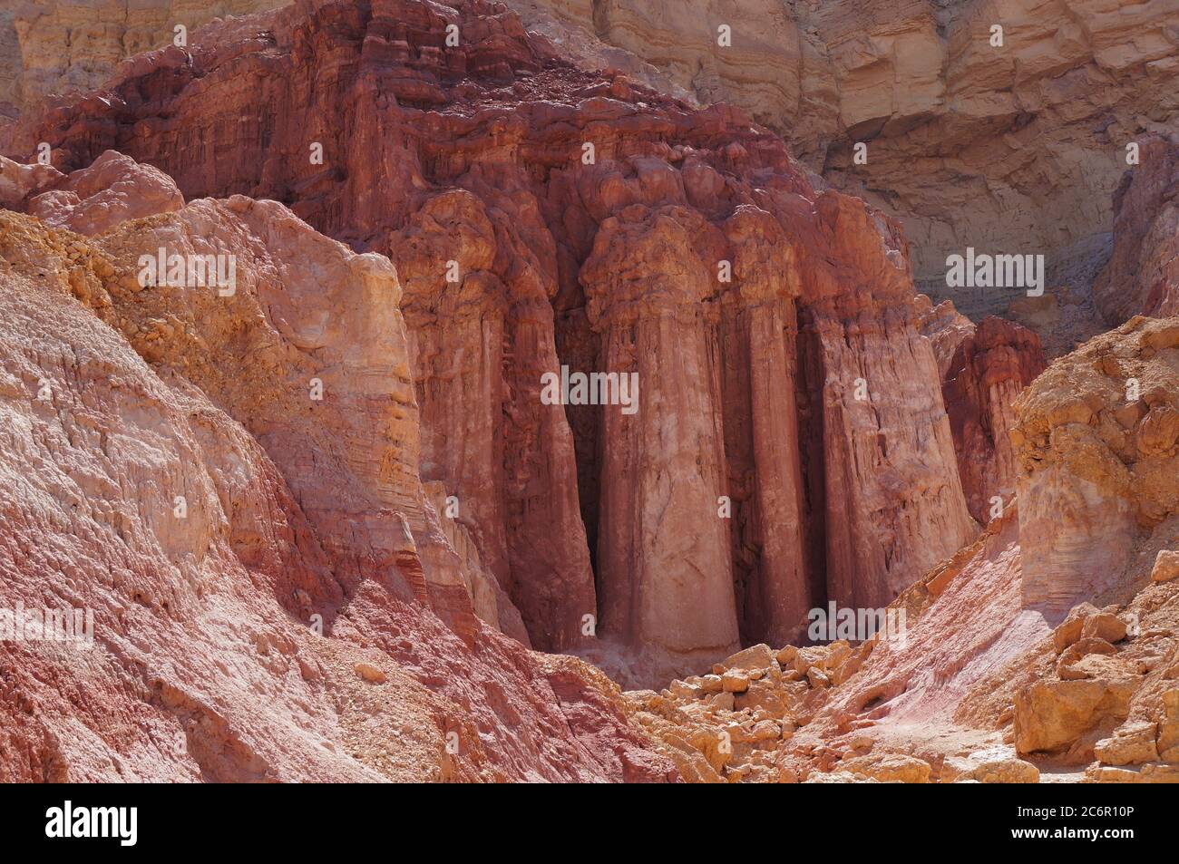 La montagna dei pilastri di Amram nel sud di Israele Foto Stock