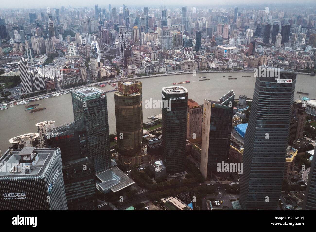 Vista aerea della città, città di Shanghai Cina. Foto Stock