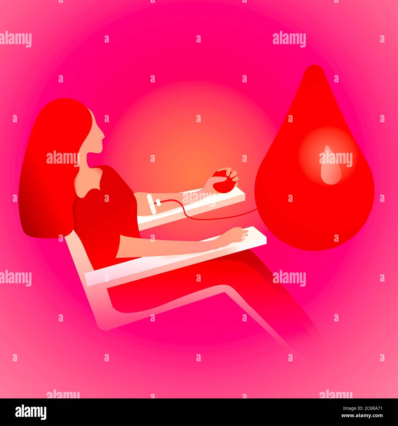 Donazione di sangue, persona che dona sangue, plasma. Visite sanitarie e test di laboratorio Foto Stock