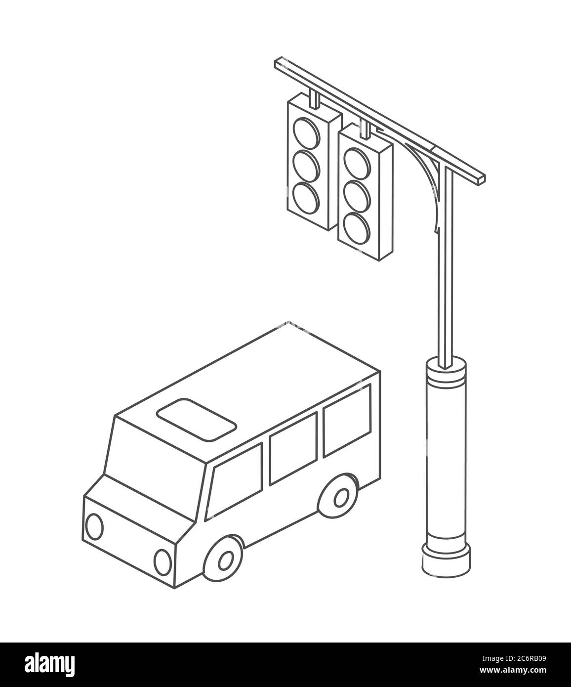 Autobus isometrico infrastrutture urbane automobili e autobus Illustrazione Vettoriale