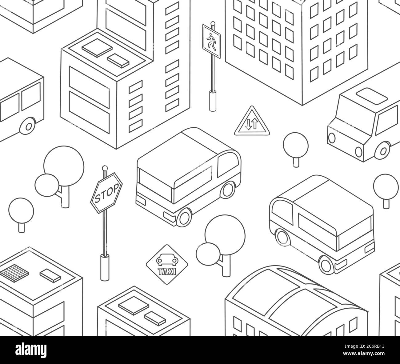 Autobus isometrico infrastrutture urbane automobili e autobus Illustrazione Vettoriale