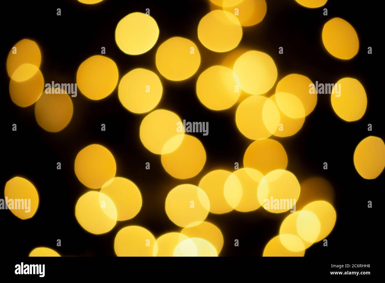 Le luci LED gialle bokeh sfondo Foto Stock