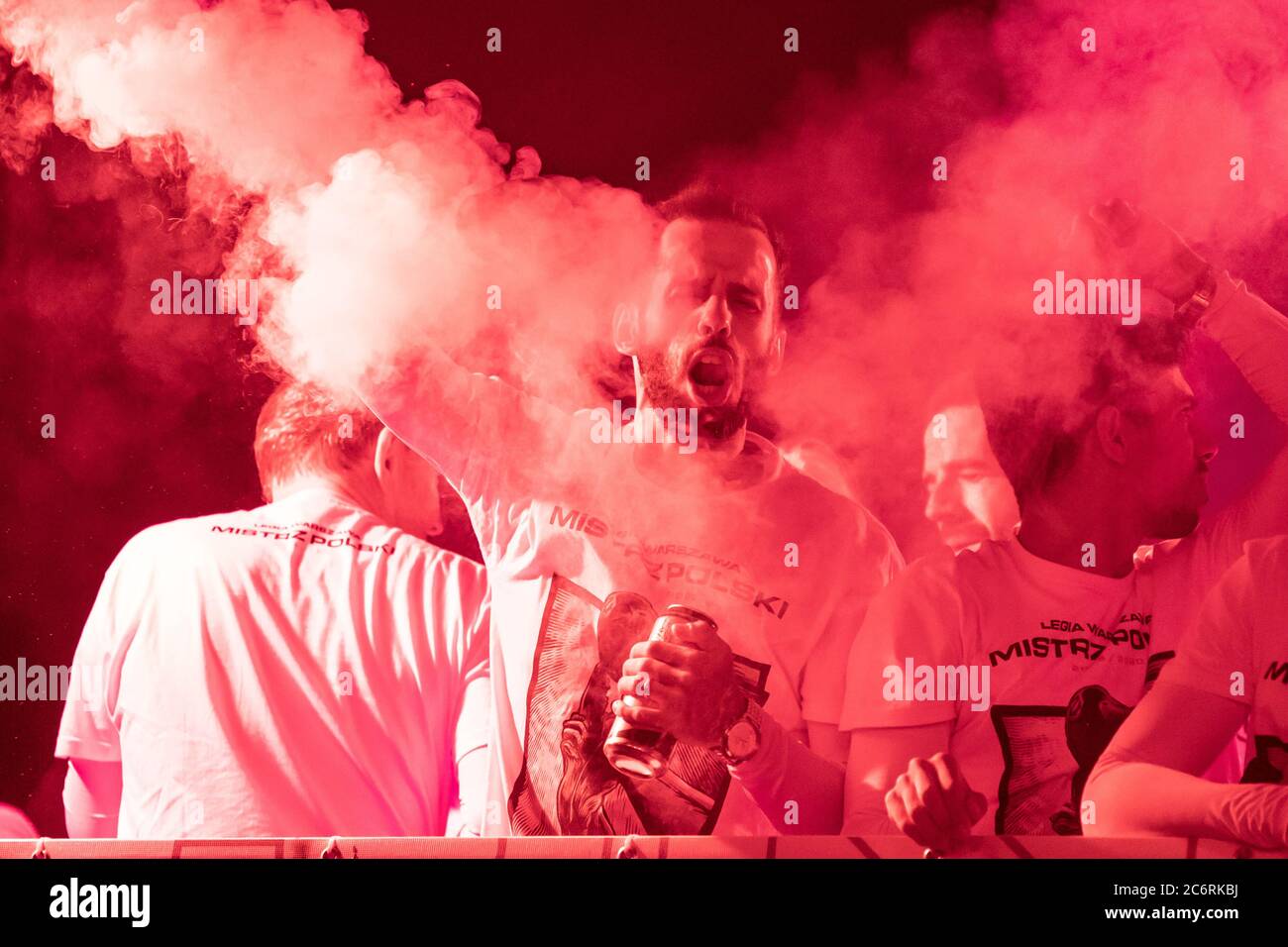 Varsavia, Polonia. 11 Luglio 2020. Luis Rocha del Football Team Legia Warsaw ha festeggiato dopo aver vinto il 14° Campionato Polacco (Lega Polacca Ekstraklasa) nella storia. Credit: SOPA Images Limited/Alamy Live News Foto Stock