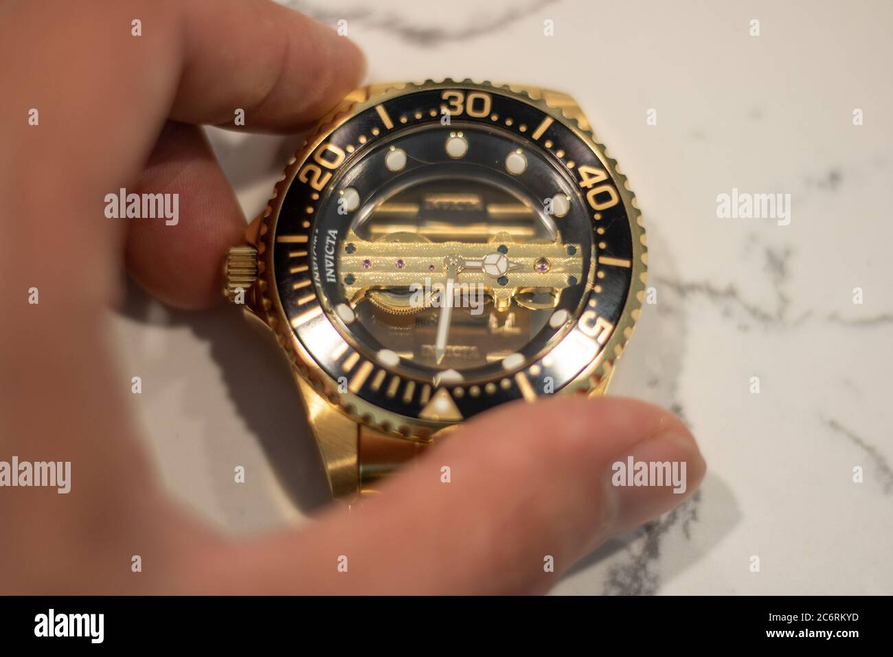 Orologio d'oro Foto Stock