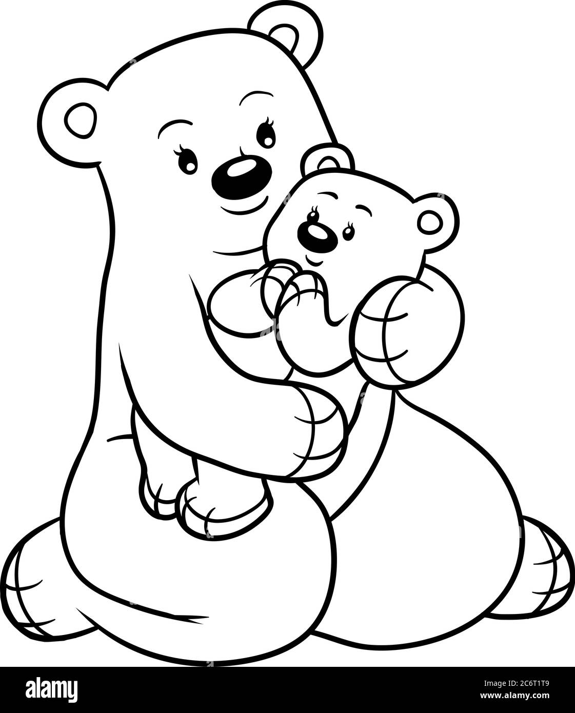 Libro da colorare per bambini, Famiglia di orsi Immagine e Vettoriale - Alamy