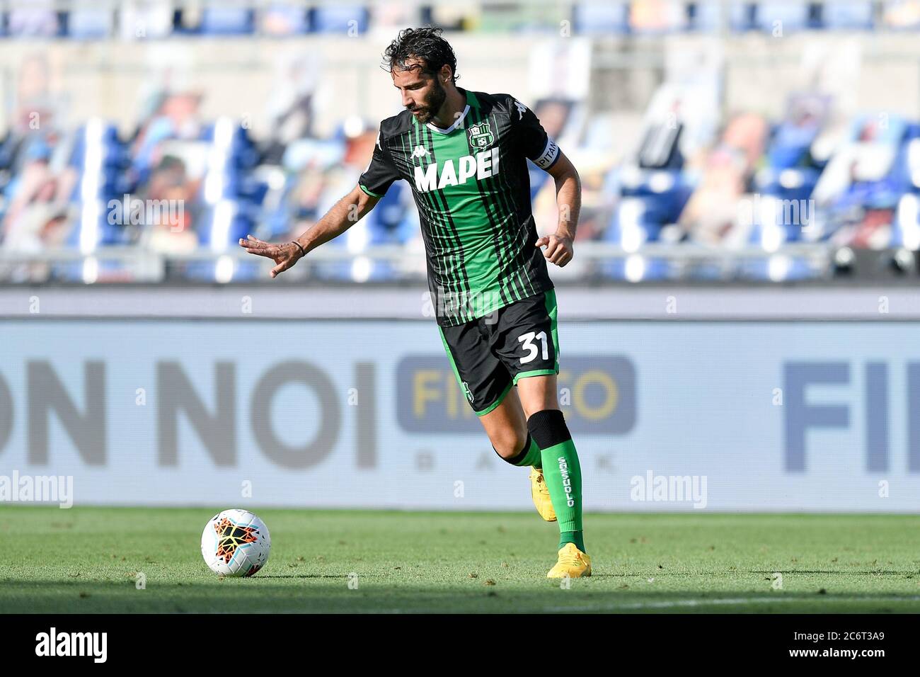 Roma, Italia. 11 Luglio 2020. Gian Marco Ferrari di Sassuolo durante la Serie A match tra Lazio e Sassuolo allo Stadio Olimpico, Roma, Italia, il 11 luglio 2020. Foto di Giuseppe Maffia. Credit: UK Sports Pics Ltd/Alamy Live News Foto Stock